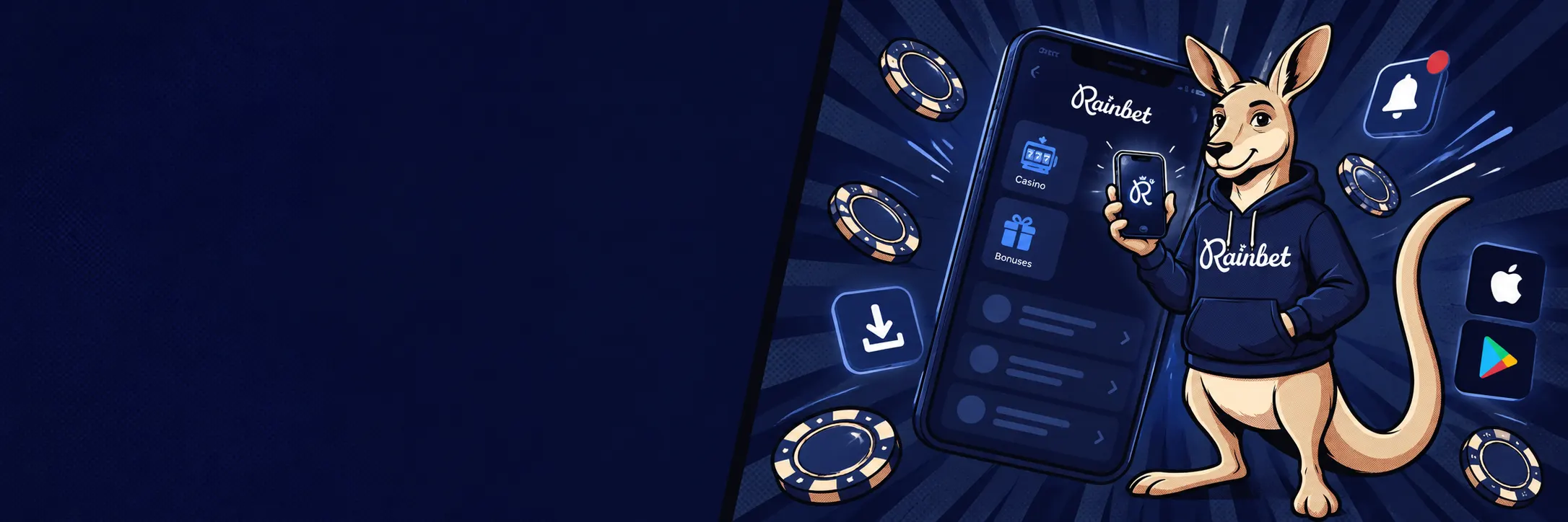 Rainbet mobile app for casino, sportsbook and wallet access